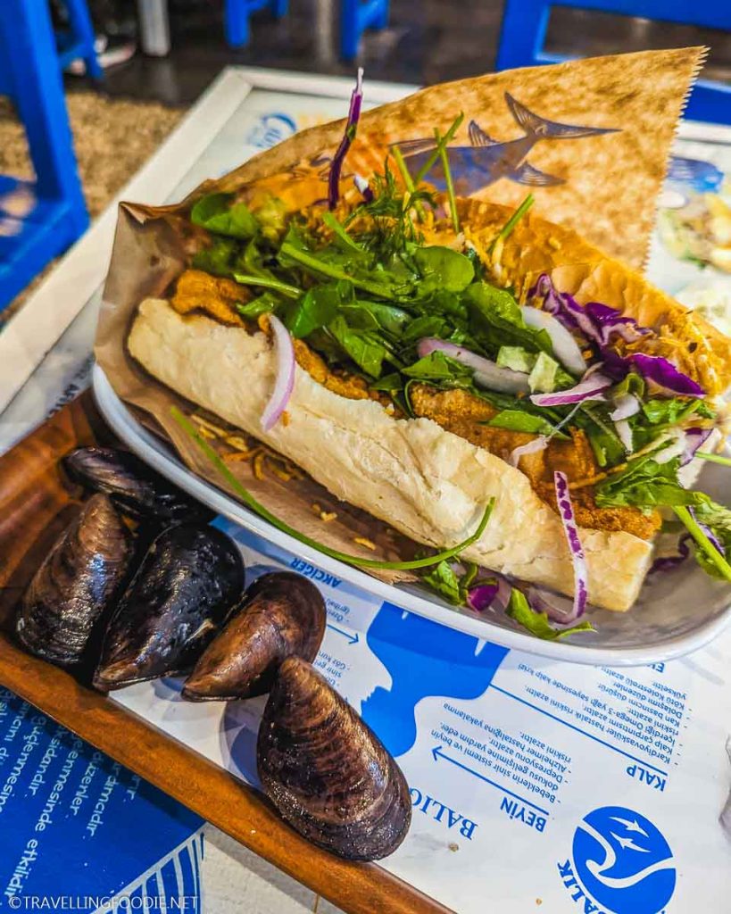 Turkish Fish Sandwich and Stuffed Mussels at Citir Balik in Antalya