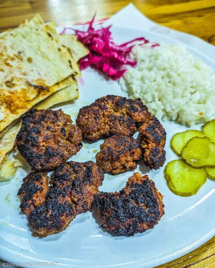 Turkish meatball plate at Nadir Kebab Kofte in Antalya, Turkey