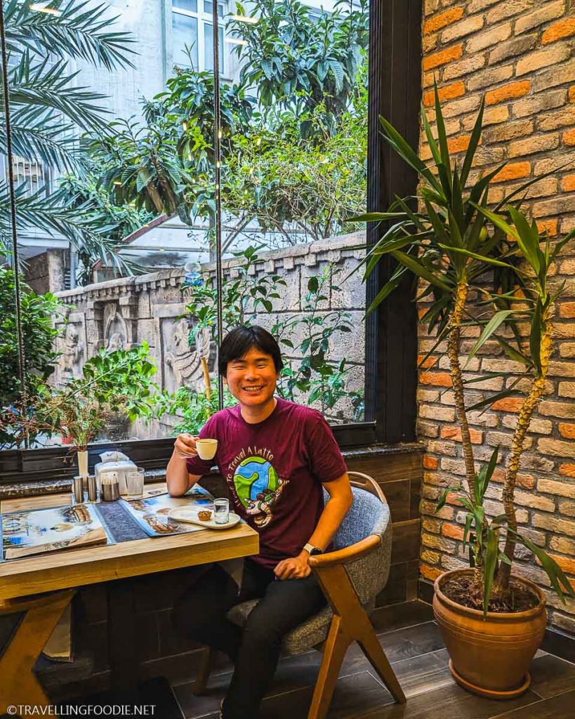 Travelling Foodie Raymond Cua enjoying Turkish coffee at Mai Inci Hotel