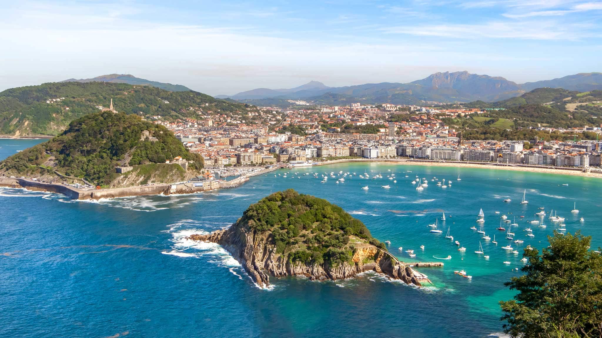 Views over the harbour in San Sebastian