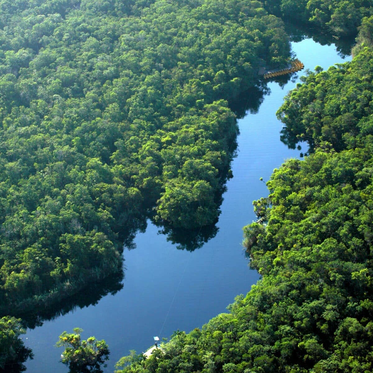 Aerial View Of The Ancient Mayan Canals In Sian Ka'an Biosphere Reserve In Mexico