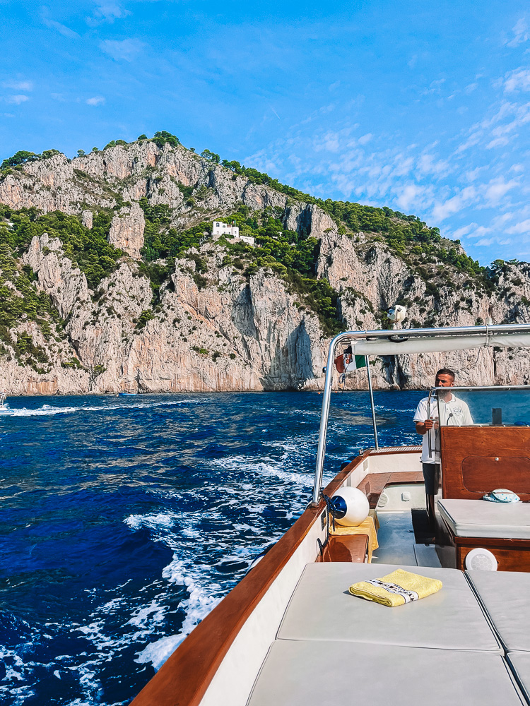 Cruising along the coast of Capri, Italy