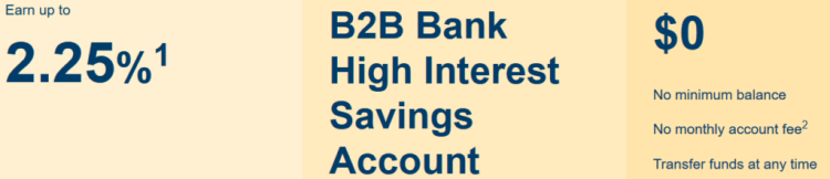 B2B Bank High Interest Savings Account