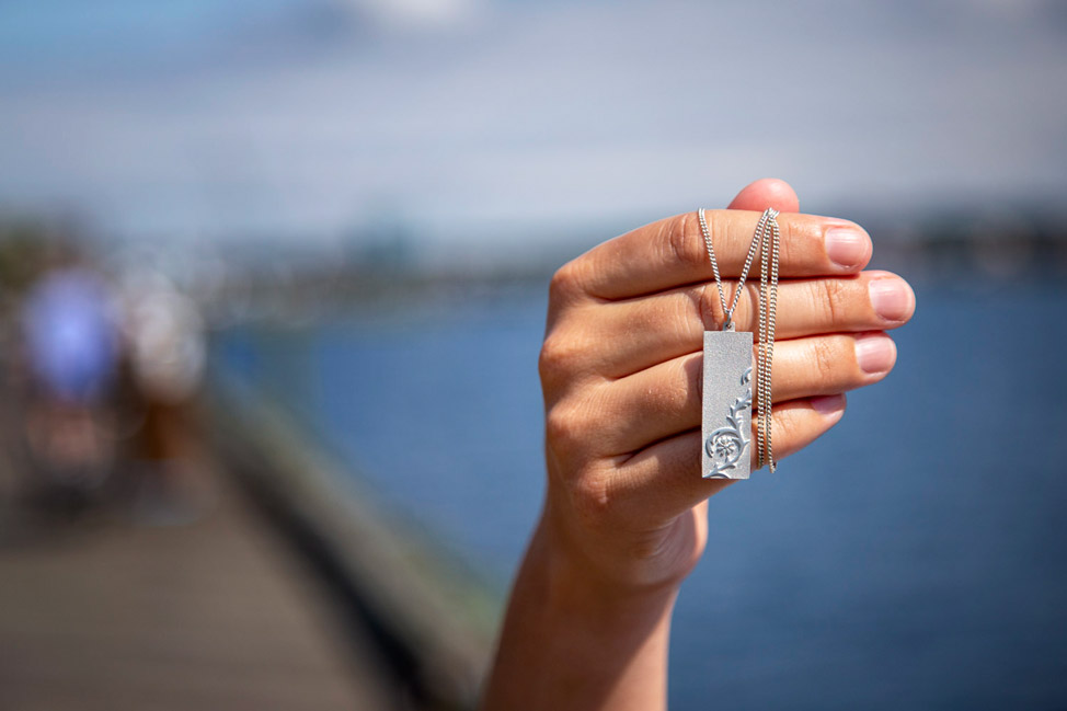 Amos Pewter Bluenose Necklace