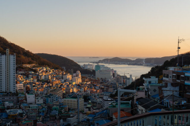 Busan sunset at Gamcheon Cultural Village