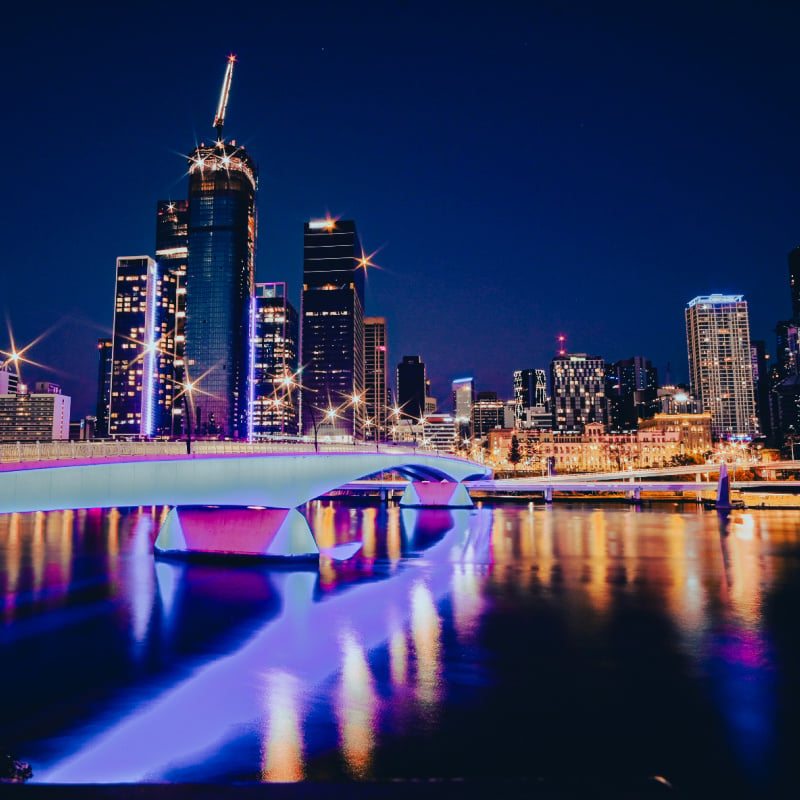 Skyline of Brisbane at night