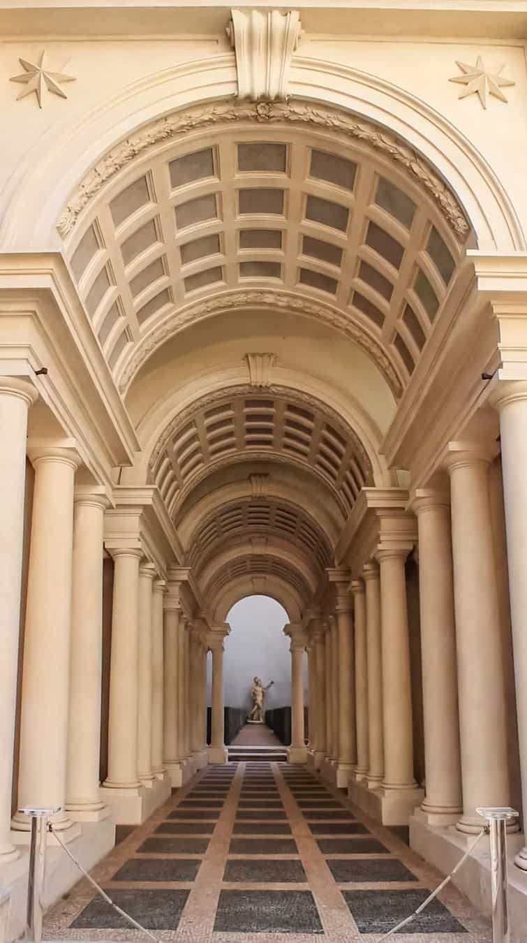 Borromini's optical illusion in Galleria Spada, Rome