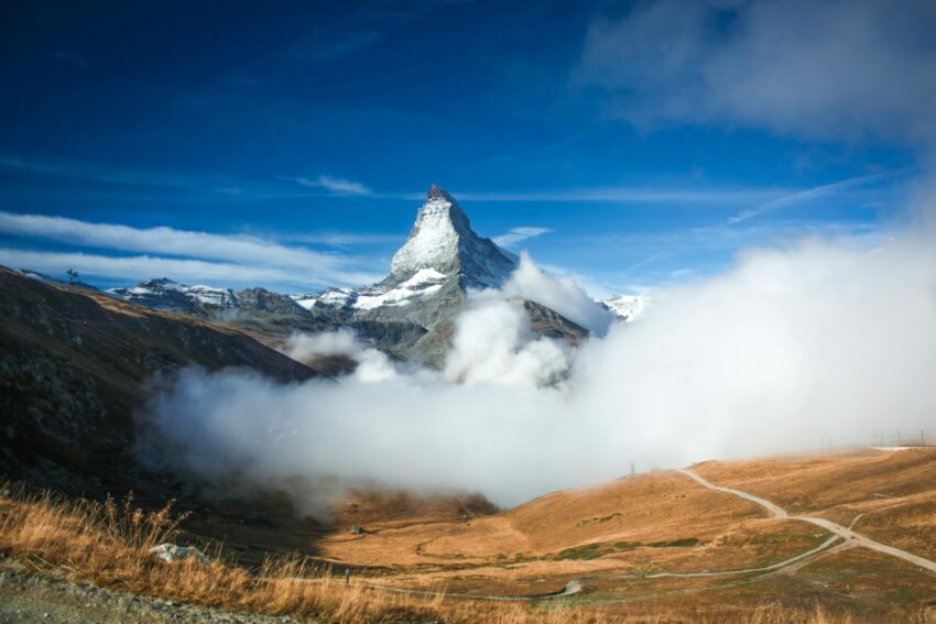 The Matterhorn mountain on the border of Italy and Switzerland