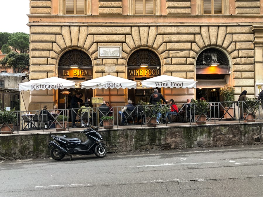 La Biga Cafe offers great views of the Colosseum