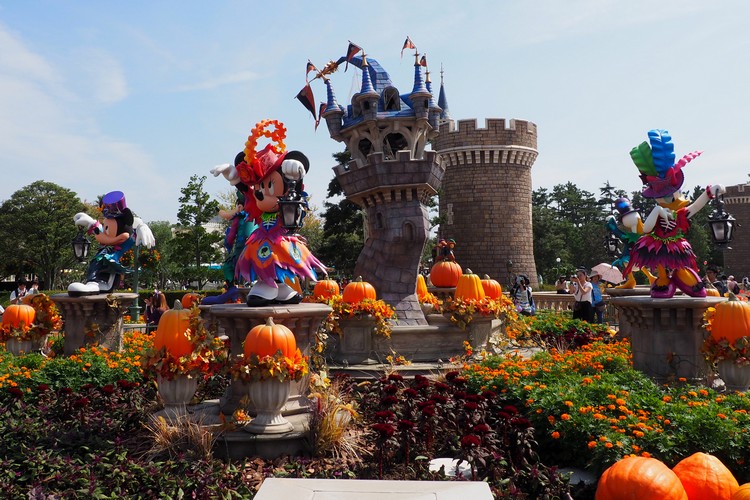 Tokyo Disneyland with Halloween decorations