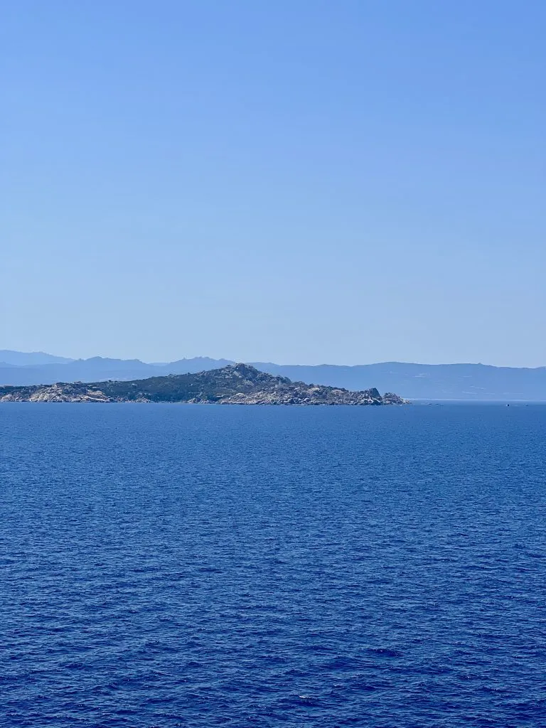 View of Sardinia from Grimaldi Lines ferry, Spain to Italy