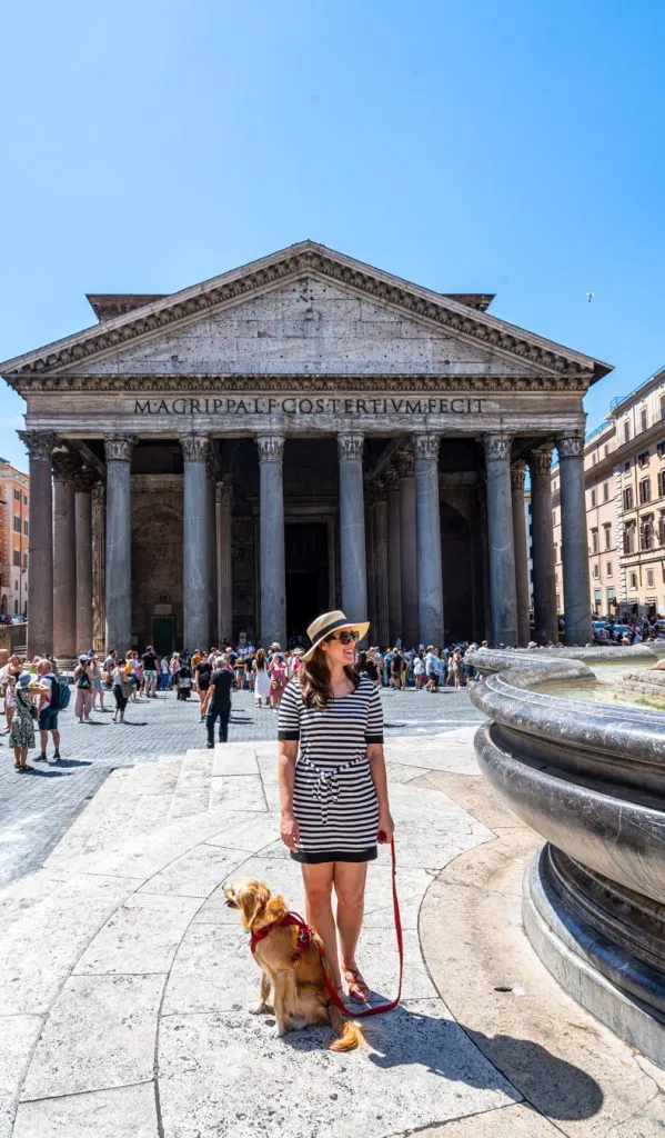 Kate Storm and Ranger Storm in front of the Pantheon when visiting Rome, Italy