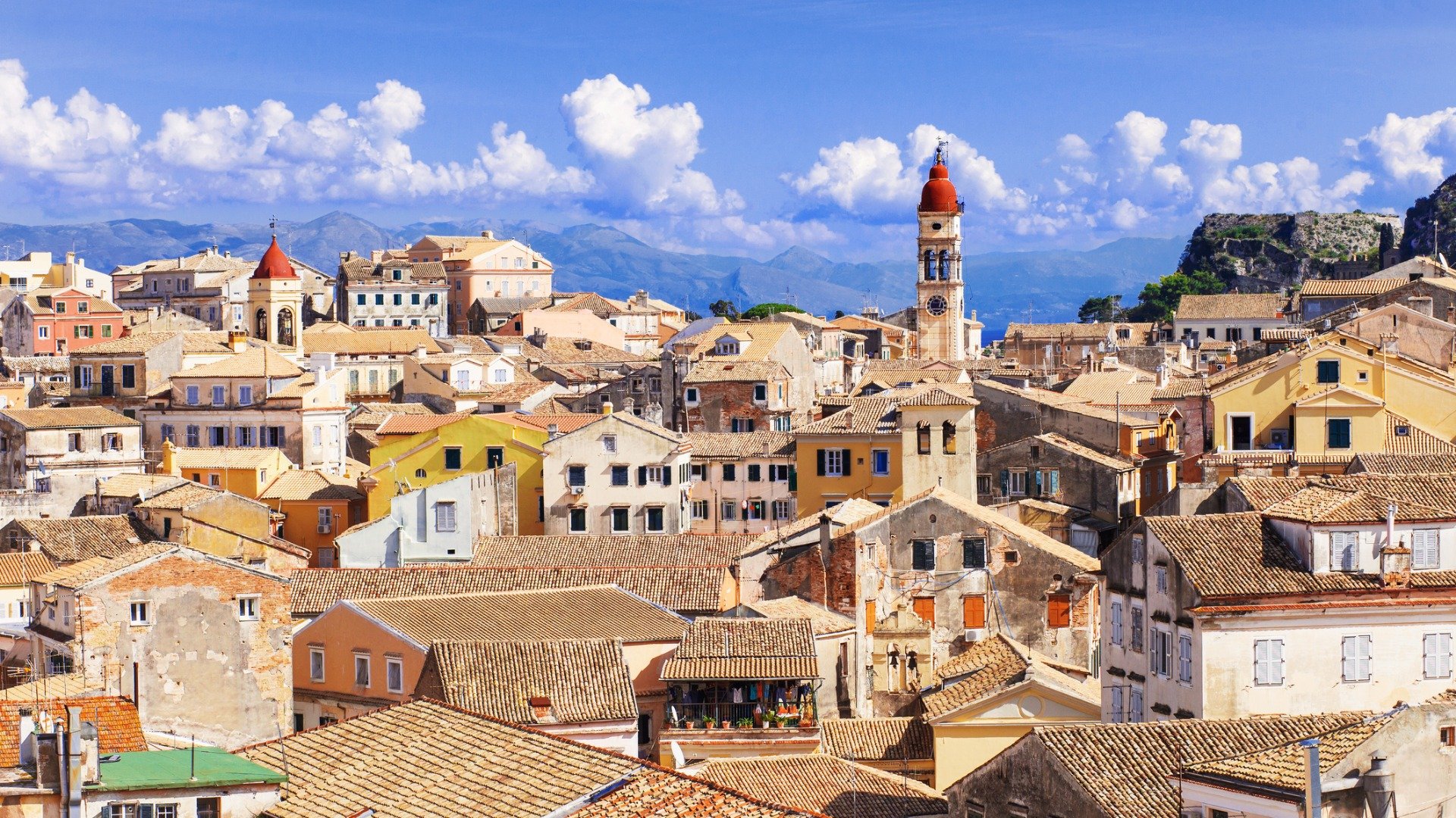 A panoramic view of Corfu's Old Town, known for its impressive Easter celebrations.