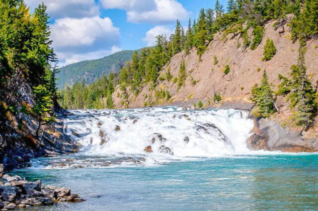 Bow Falls viewpoint near Fairmont Banff Springs Hotel