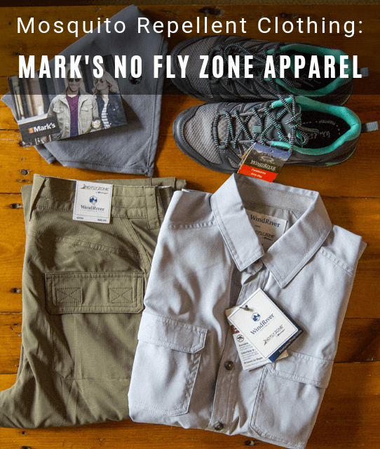 Mark's No Fly Zone mosquito repellent clothing.