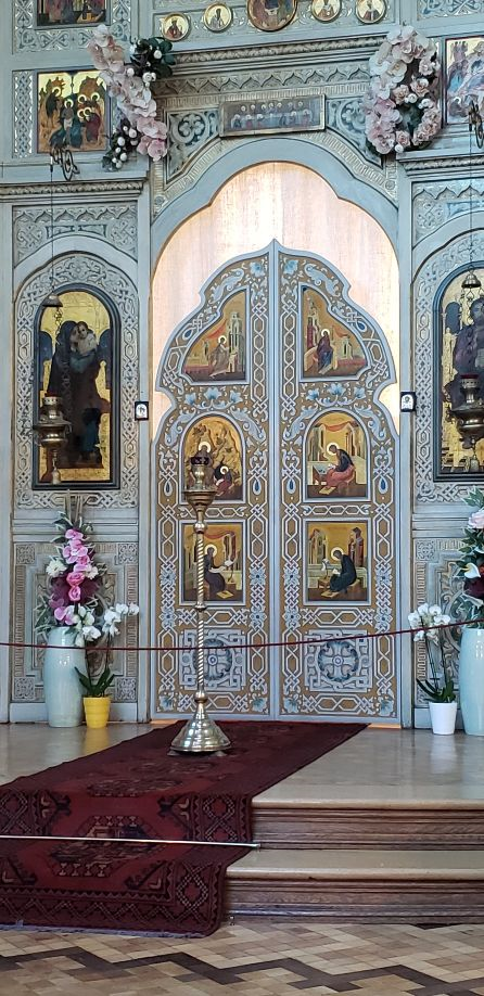 Ornate altar in the church