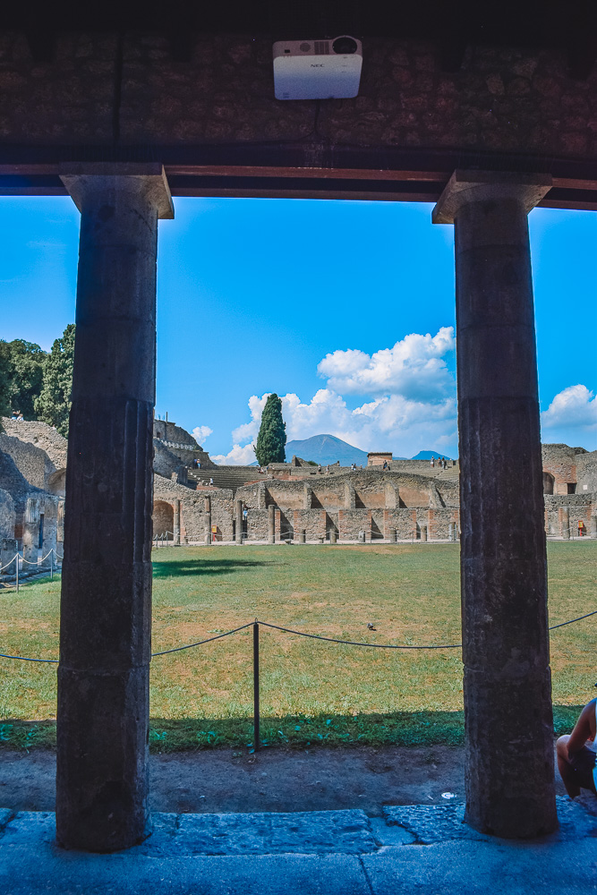 Mount Vesuvius as seen from the Gladiator Barrack's of Pompeii