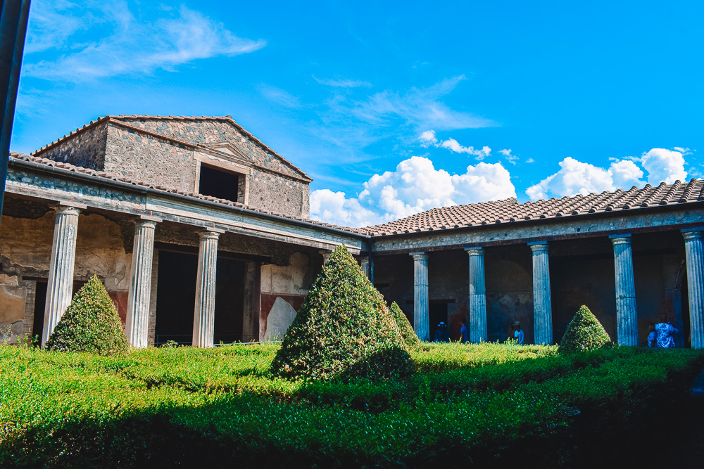 The beautiful courtyard of House of Menander in Pompeii, Italy