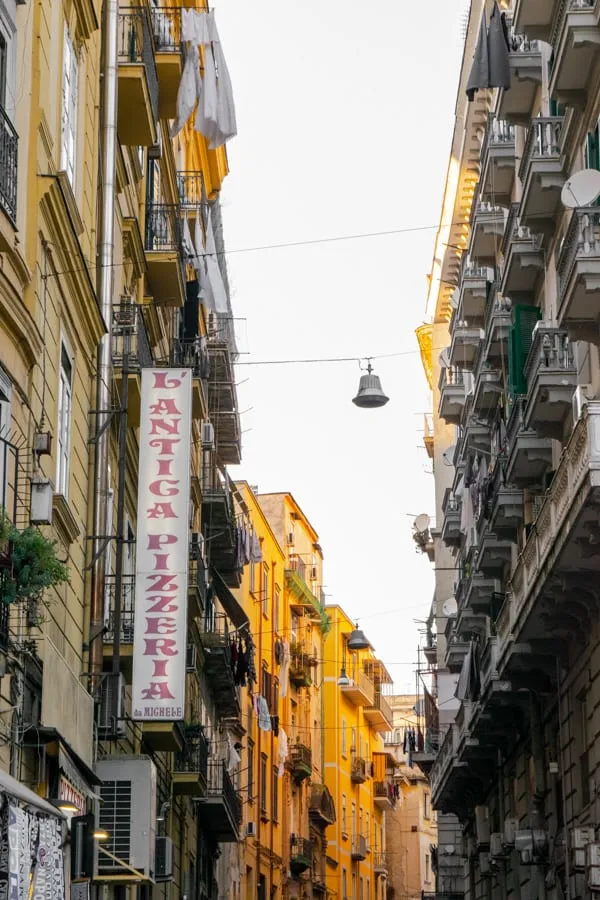 Sign for L'Antica Pizzeria da Michele in Naples, Italy