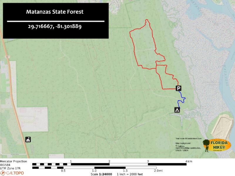 Matanzas State Forest Trail Map