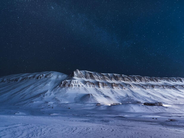 Polar night in the High Arctic Norwegian archipelago of Svalbard