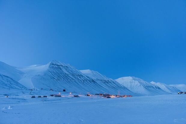 Blue hour in Svalbard, a Norwegian archipelago in the High Arctic