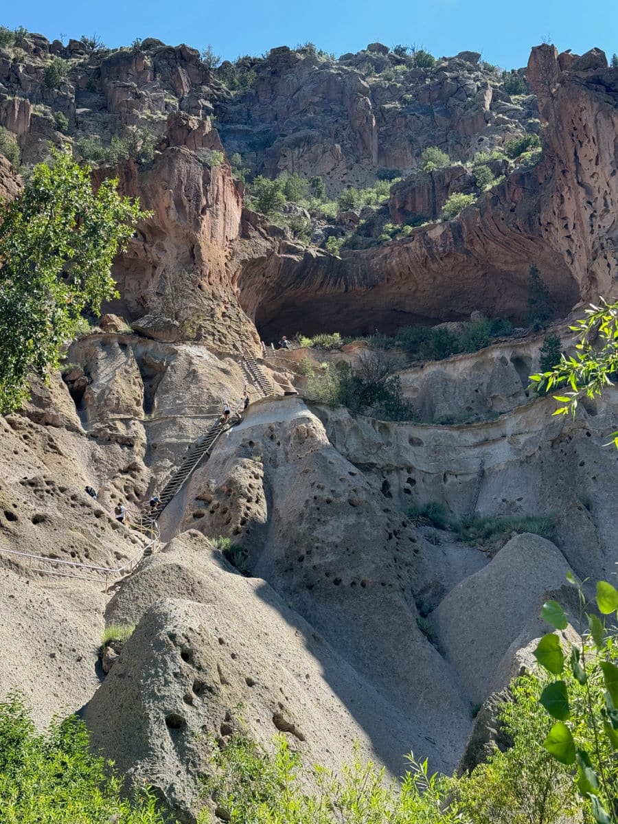 Ladders leading to Alcove House at Bandelier National Monument