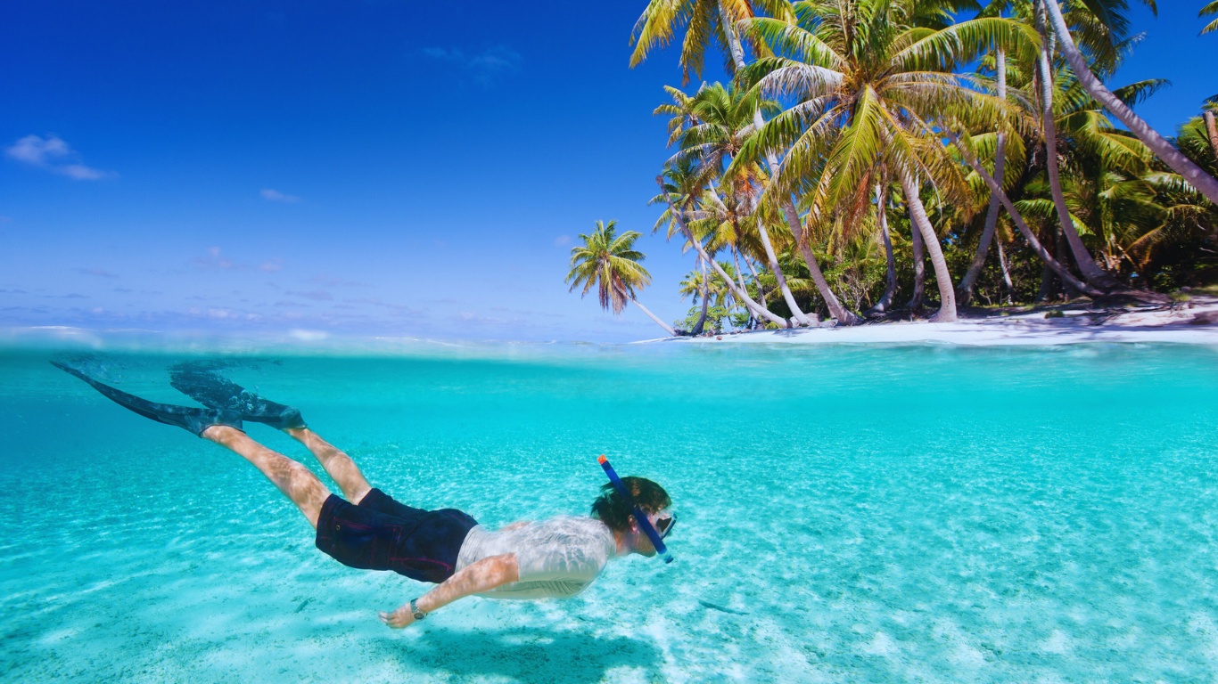 Snorkeling in the clear waters of Malapascua Island