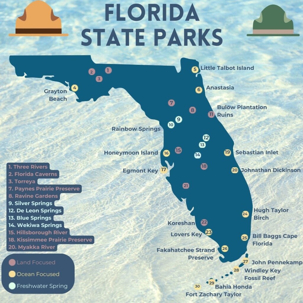 Map of the best Florida state parks