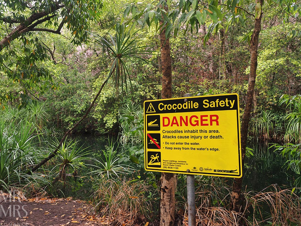 Maguk waterfall in Kakadu - saltwater crocodiles are everywhere in Kakadu