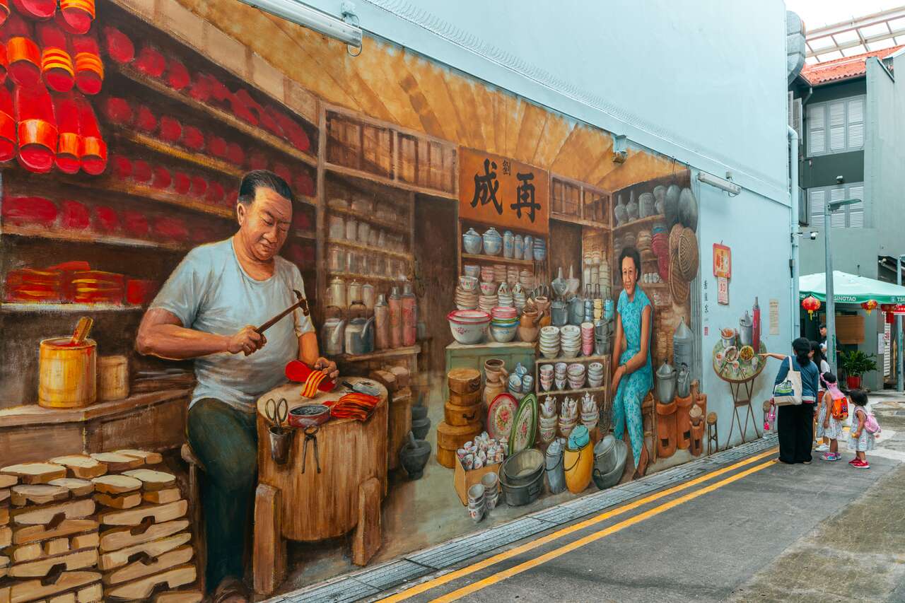 Street art at Chinatown in Singapore