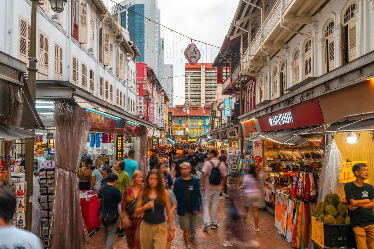 People at Chinatown in Singapore