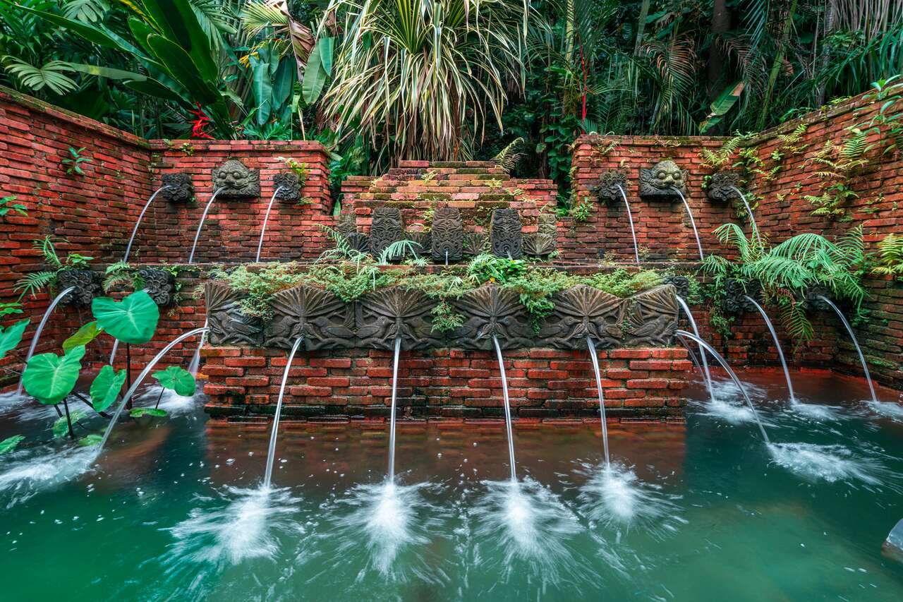 A fountain at Fort Canning Park in Singapore