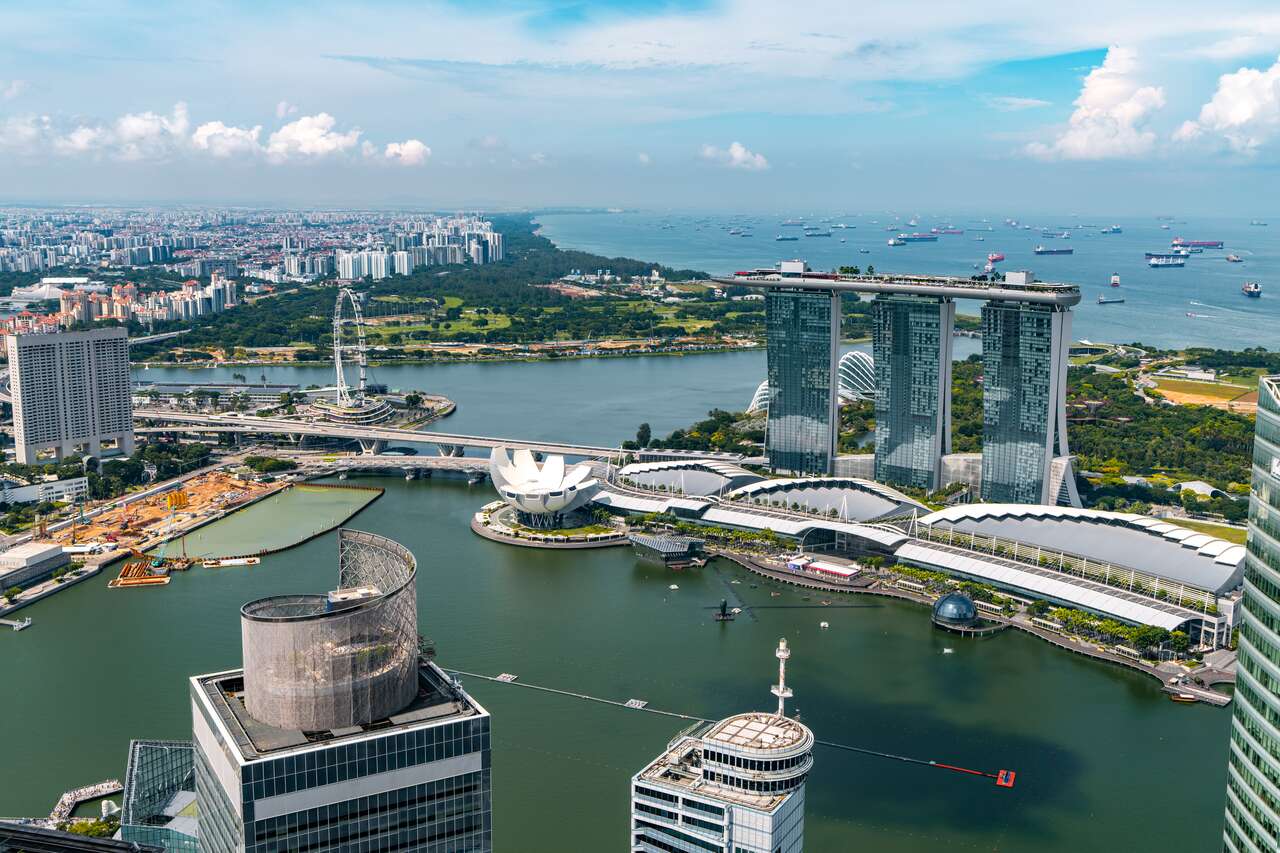 The view from Sky Garden, CapitaSpring Tower in Singapore