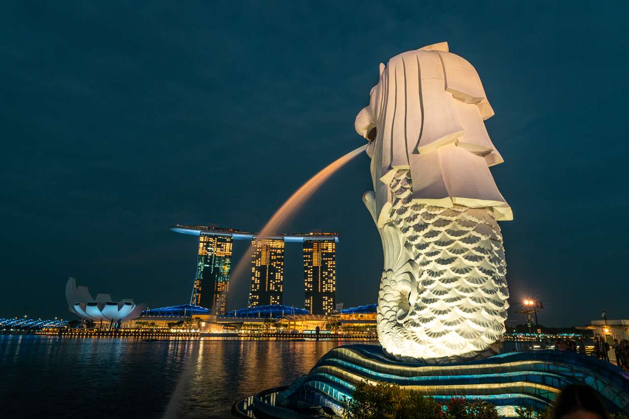 Merlion at Marina Bay Waterfront in Singapore