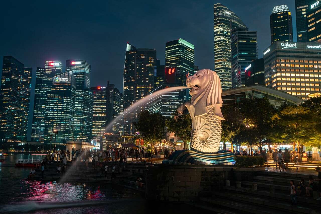 Singapore waterfront at night