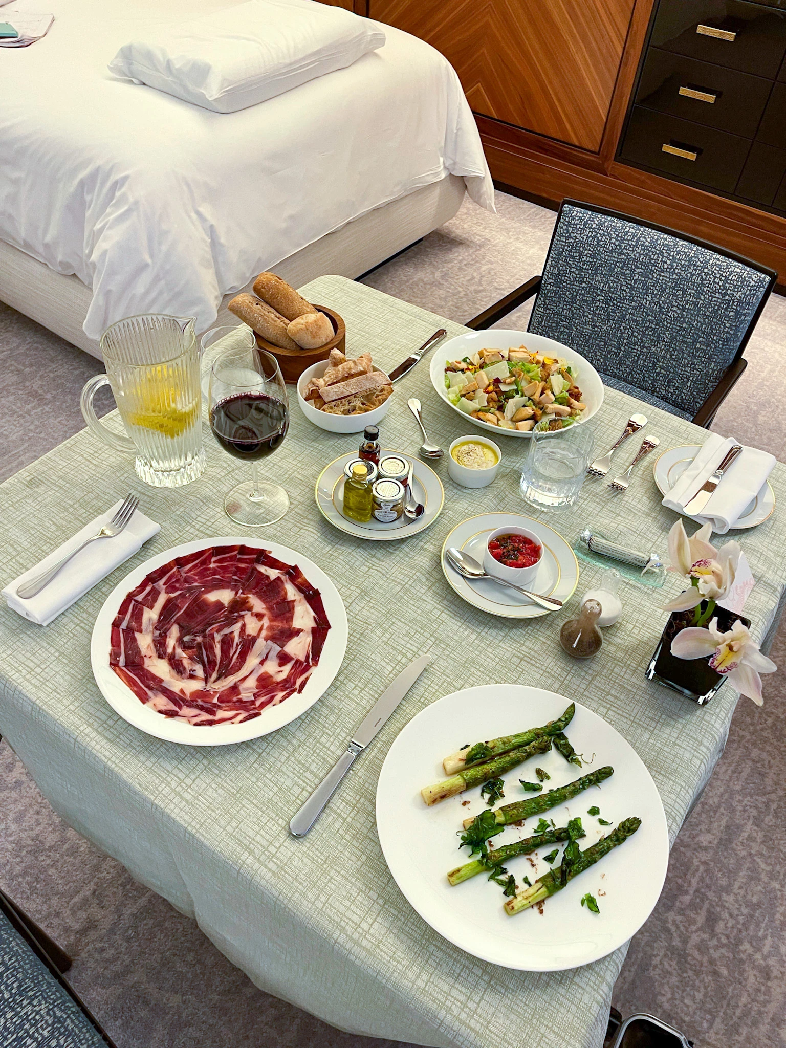 Room service at Four Seasons Madrid.