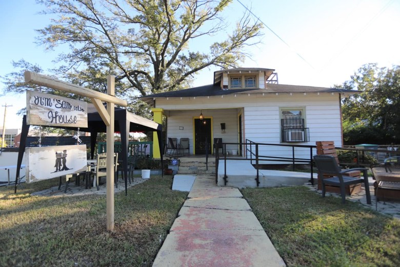 Outside of Dale Watson's Lil Graceland Airbnb