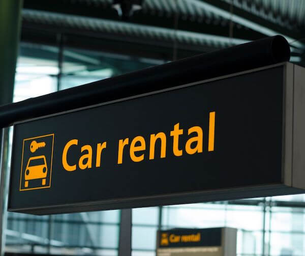 Car rental sign