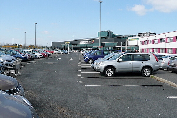 Cars in a parking lot at Shannon Airport