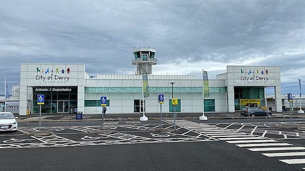 Taxis parked in a row, a transport option from Ireland's airports