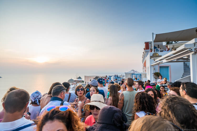 Late afternoon in Oia, Santorini. Not kid-friendly!