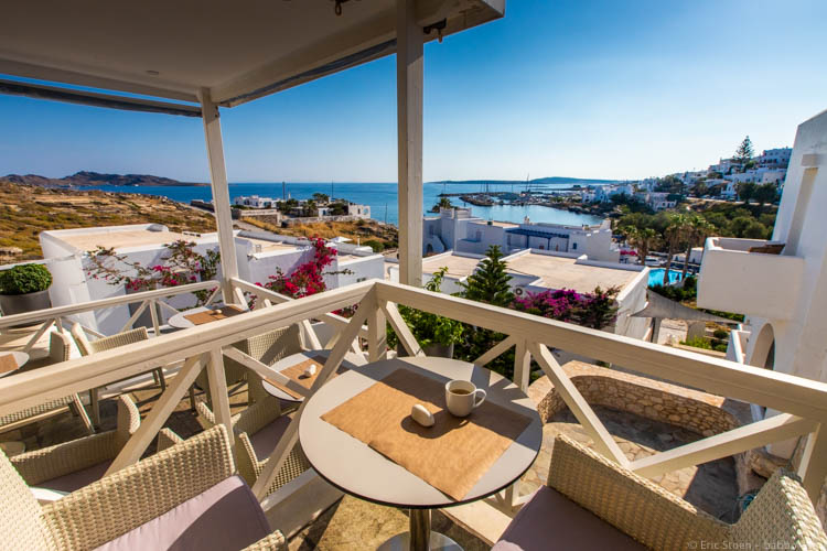 The view from breakfast at Paliomylos Hotel