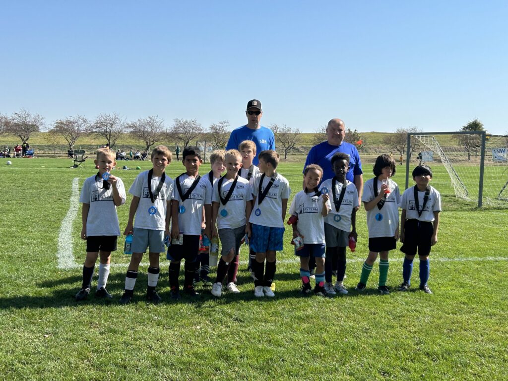 Kids playing soccer at practice