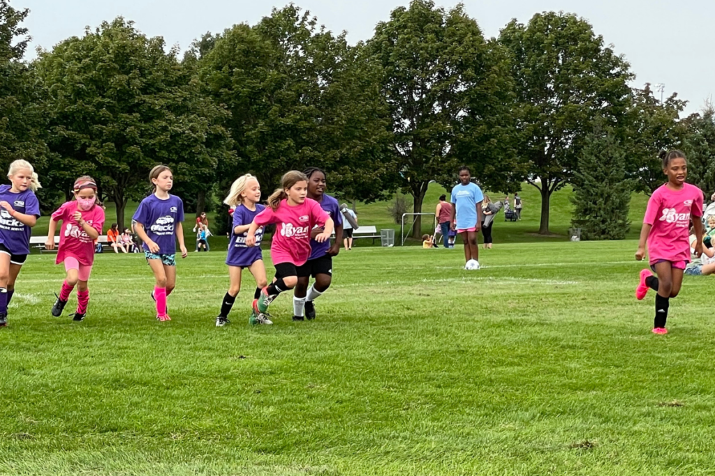 Families at the soccer field