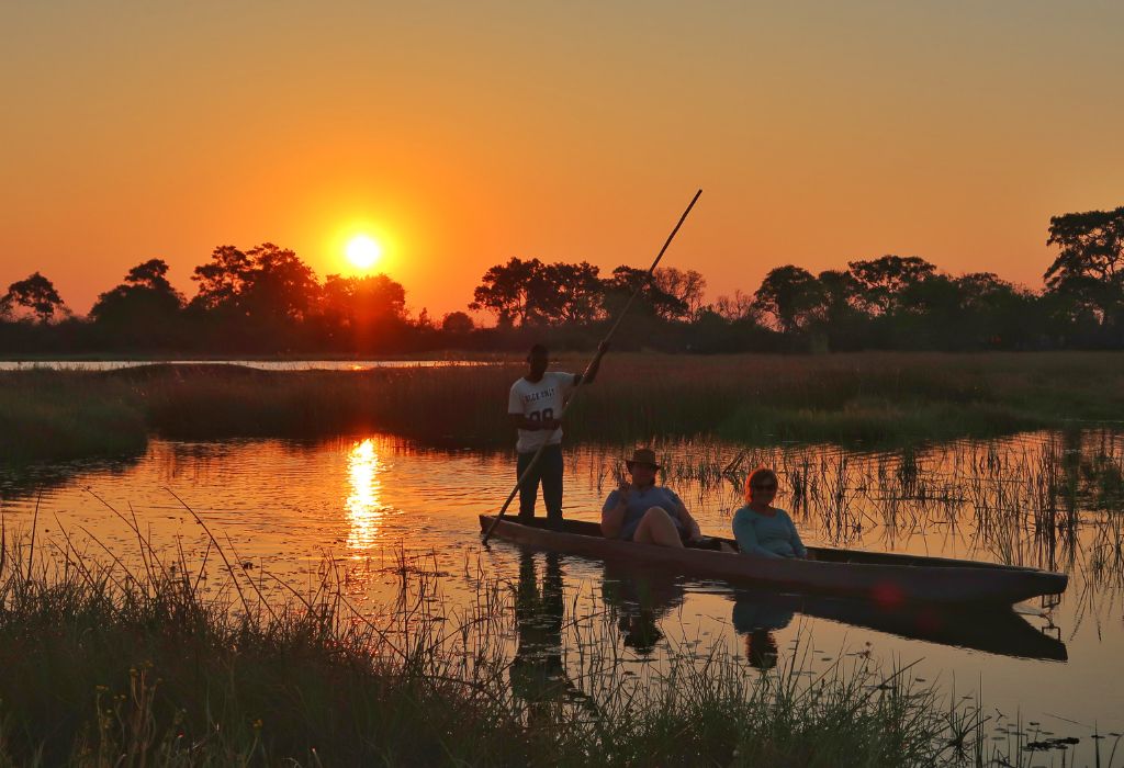 Sunset Mokoro Ride in the Okavango Delta