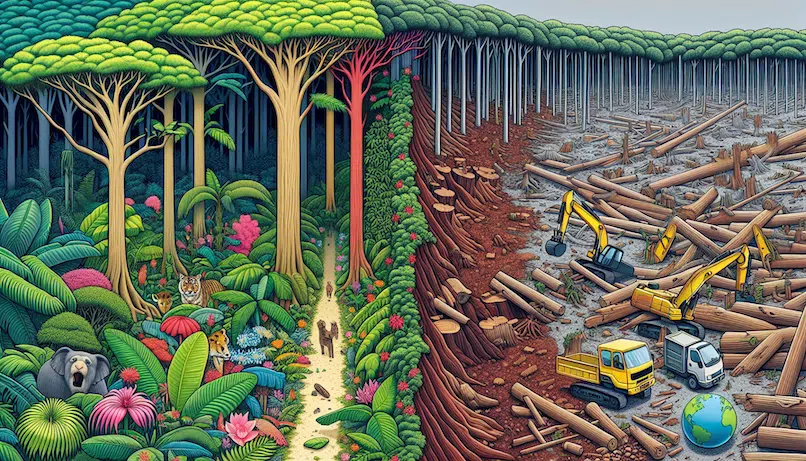 Deforestation Illustration