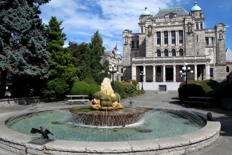 The Fountain Located Behind the BC Parliament Buildings