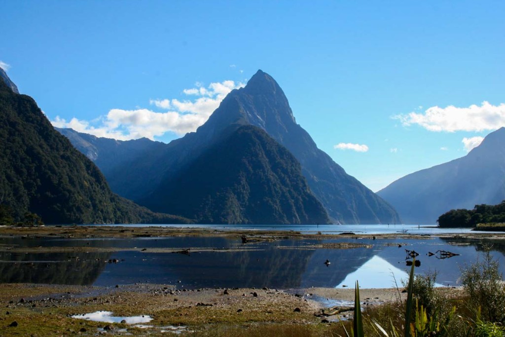 Dramatic scenery of mountains and water