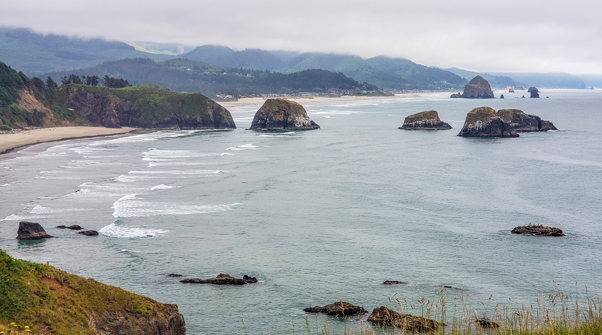 View of Cannon Beach and Haystack Rock